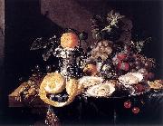 Still-Life with Oysters, Lemons and Grapes, Cornelis de Heem